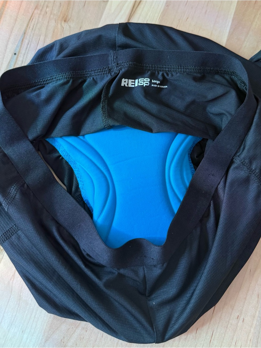 REI Women's Black Cycling Shorts with Blue Pad